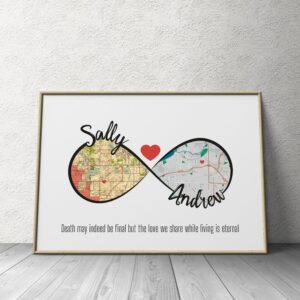 Customized map print showcasing personalized location, ideal for commemorating special memories and meaningful places. unique personalized gifts