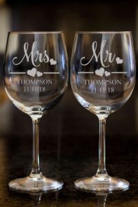 Exquisite glassware featuring custom engraving, perfect for adding a personal touch to any occasion.